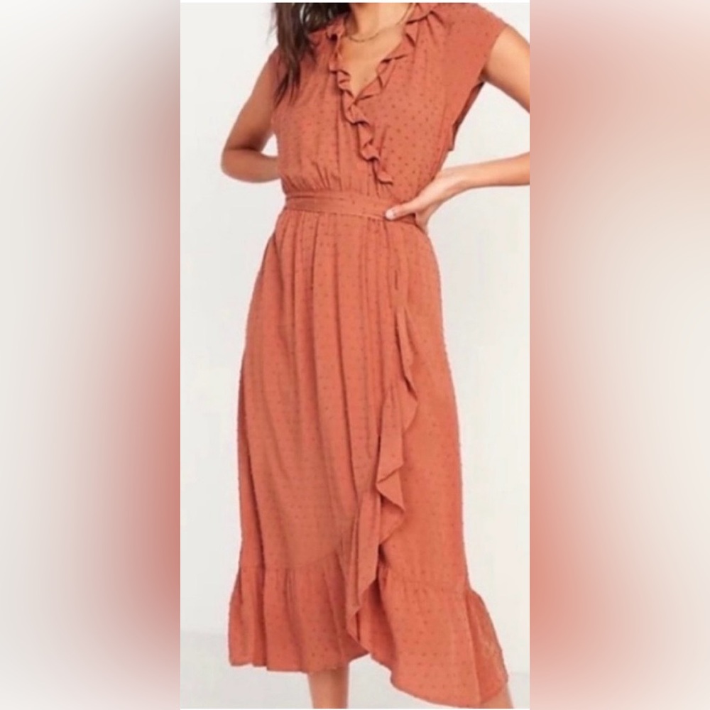 Old Navy Dot Flutter Sleeve Wrap Dress